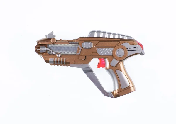 Futurista Pistola Blaster Isolado Fundo Branco — Fotografia de Stock