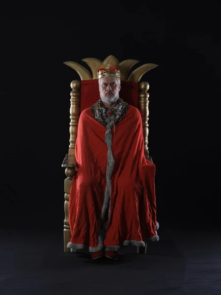 König Des Mittelalters Auf Dem Thron — Stockfoto