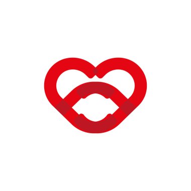 Heart icon. Simple style valentie holiday poster background symbol. Gift shop logo design element. Valentine t-shirt printing. Vector for sticker.