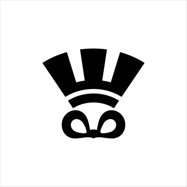 マヤのマスクアイコン シンプルなスタイル アステック歴史博物館ポスター背景シンボル マヤのロゴデザイン要素 マヤのTシャツの印刷 ステッカー用ベクター — ストックベクタ