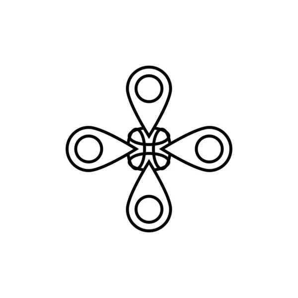 크리스찬 크로스 아이콘 기독교 포스터 배경의 상징이다 디자인 스티커를 반사기 — 스톡 벡터