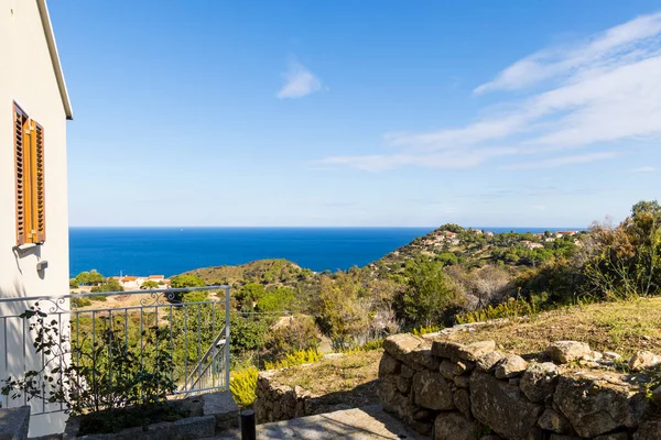 Vista Sobre Las Casas Colinas Patresi Costa Isla Elba —  Fotos de Stock