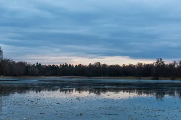 Uitzicht Het Prachtige Herfstlandschap Bij Zonsondergang — Stockfoto