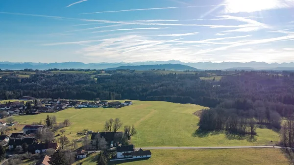 View Ammergau Alps Wessobrunn Sunny Day Blue Sky — стокове фото