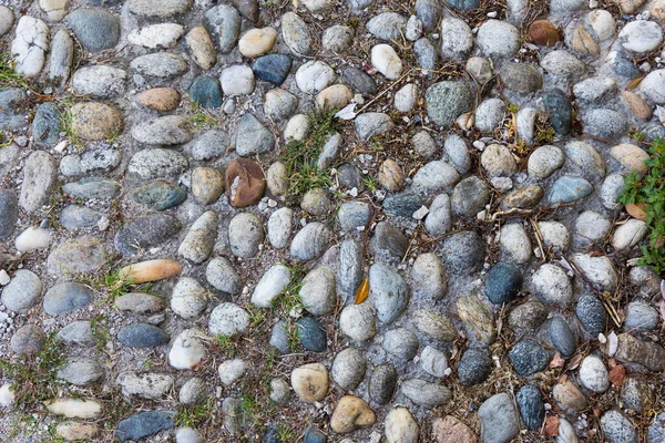 Muster Aus Einzelnen Kieselsteinen Als Fußbodenbelag Für Einen Fußweg Gargnano — Stockfoto