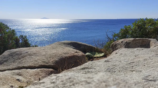 Pohled Pobřeží Ostrova Elba Ostrov Monte Christo — Stock fotografie