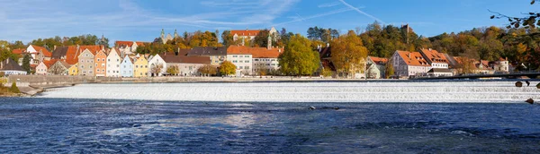 Vue Sur Barrage Lech Près Landsberg Lech Jusqu Façade Maison — Photo