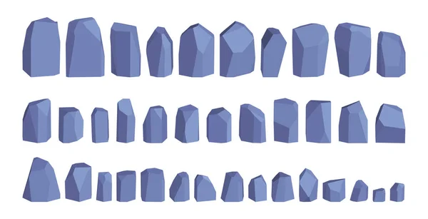 Låga poly vektor stenar som. Tecknad grå stenblock illustration. — Stock vektor