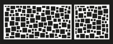 Dekoratif panel için lazer kesim şablonu. Soyut kare desen. Vektör illüstrasyonu.