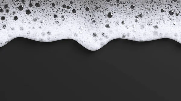 Busa sabun putih menetes ke dinding. gambar render 3d. — Stok Foto