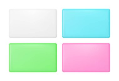 Soap bars mockup set. Realistic vector colored soap.