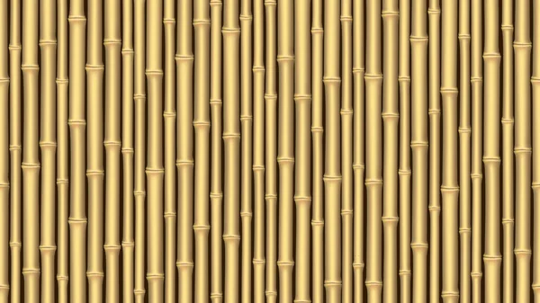 Horizontal seamless bamboo background. Brown bamboo sticks pattern. Realistic vector illustration. — Stock Vector