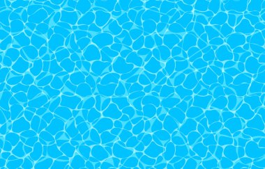 Seamless vector ocean pattern with caustic ripple on water. Top view swimming pool illustration.