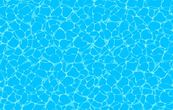 Seamless vector ocean pattern with caustic ripple on water. Top view swimming pool illustration. — Vetor de Stock