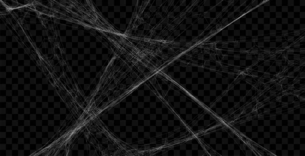 Realistische Spinnennetz Hintergrundtextur Hängende Spinnweben Für Das Halloween Design Vektorillustration — Stockvektor