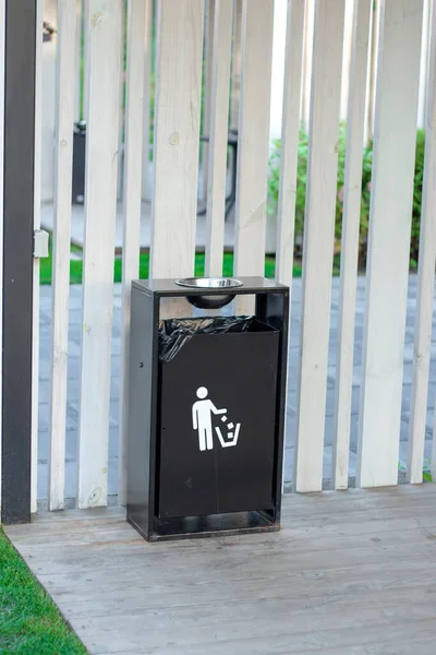 empty litter bin. Modern, brand new, cigarette bin.