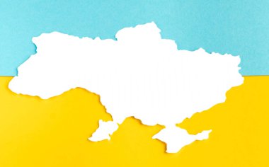 Ukrayna Mavi ve Sarı Ukrayna Bayrağı Haritası. 