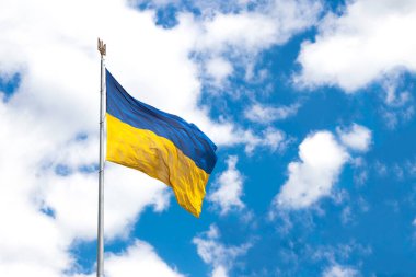 photo of the beautiful colored national flag of the modern state of Ukraine 