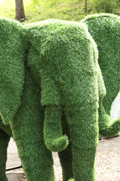 elephant created from bushes at green animals. garden statues, sculptures.