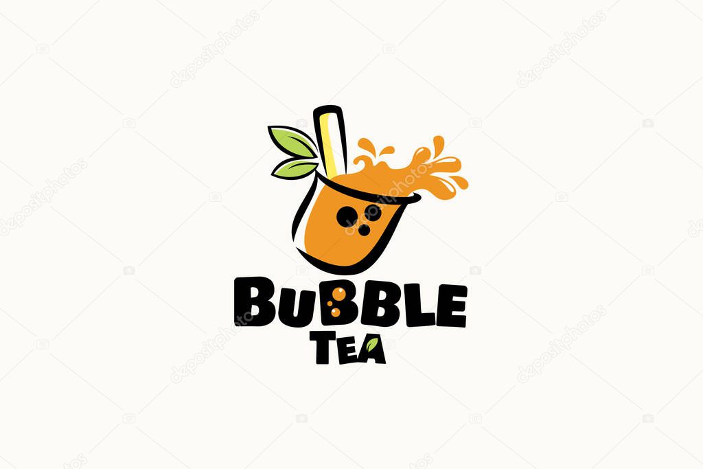 Bubble tea logo vector graphic for any business especially for food and beverage, cafe, shop, restaurant, etc