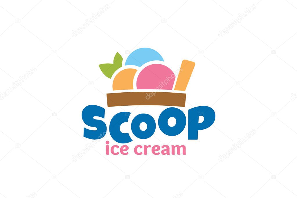 Ice cream logo vector graphic for any business especially for icream shop, store, cafe, etc