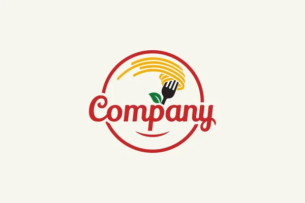 Logo Rápido Macarrão Macarrão Com Uma Combinação Macarrão Massa Prato —  Vetores de Stock