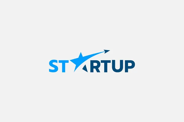 Startup Logo Star Rocket Letter — Stock Vector
