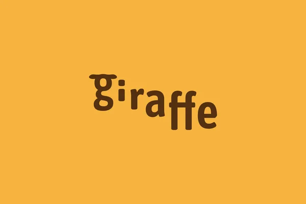 Giraffen Logo Mit Giraffen Schriftzug Der Kopf Und Hals Einer — Stockvektor