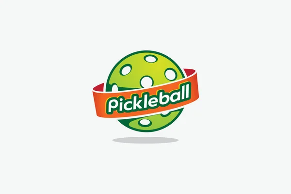 Pickleball World Logo Mit Einer Kombination Aus Pickleball Erde Und — Stockvektor