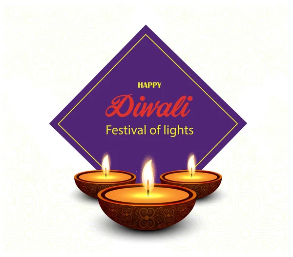 Lámparas Iluminadas Tradicionales Para Happy Diwali — Foto de Stock