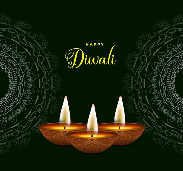 Traditionella Belysta Lampor För Happy Diwali — Stockfoto