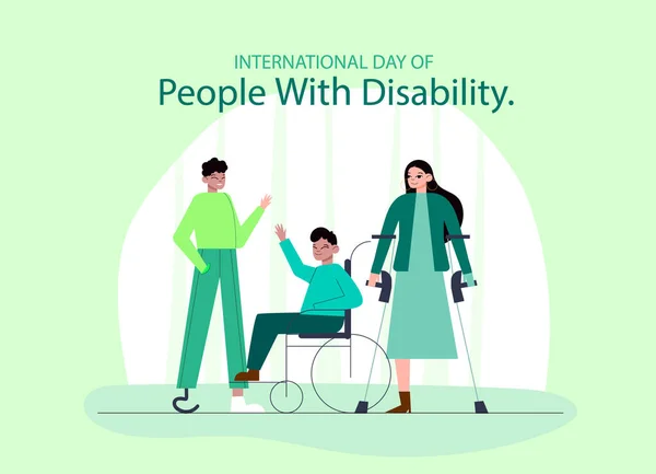 Día Mundial Discapacidad Personas Con Discapacidad Pie Juntas — Foto de Stock