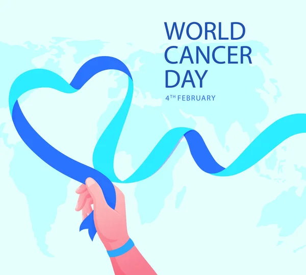 World Cancer Day Awareness Ribbon Vector Illustration — Stock Photo, Image