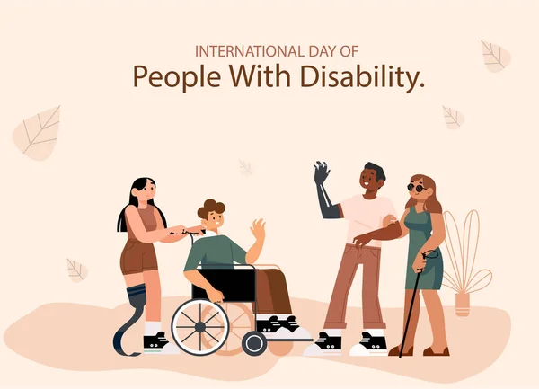Día Mundial Discapacidad Personas Con Discapacidad Pie Juntas — Foto de Stock