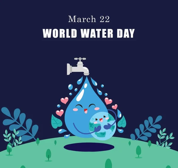 Día Mundial Del Agua Con Fondo Grifo Benner Tarjeta Felicitación — Foto de Stock