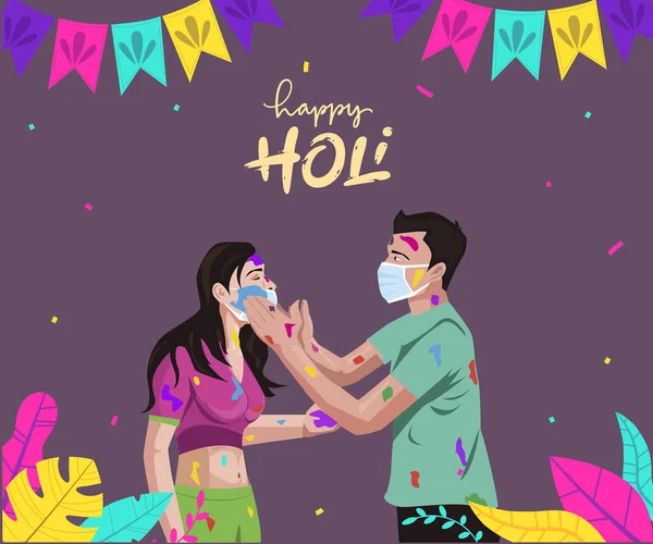 India Festival Van Kleur Happy Holi Achtergrond — Stockfoto