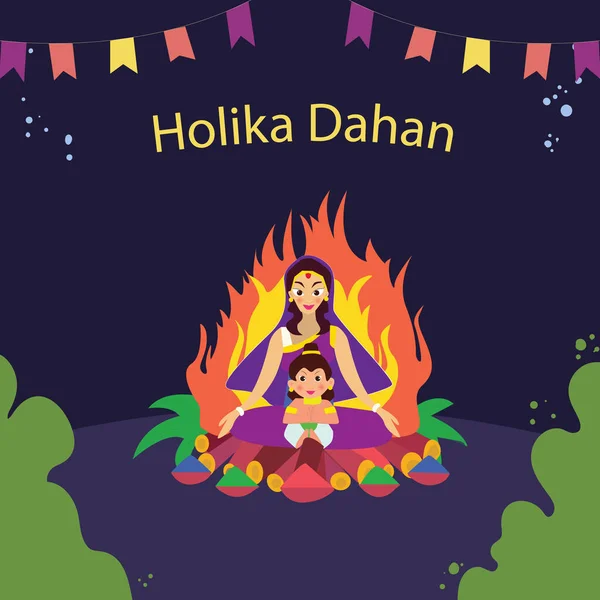 Holika Dahan Indiaanse Festival Flyer Ontwerp — Stockfoto