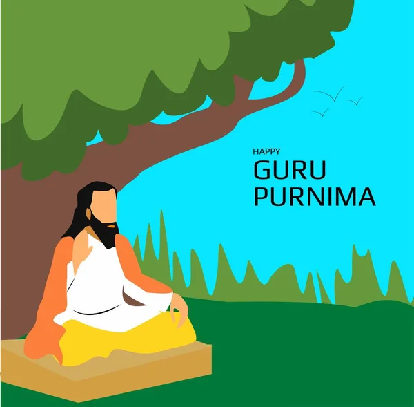 Guru Purnima荣誉纪念日 创意向量图解 — 图库照片