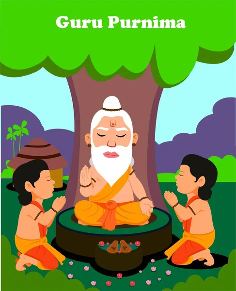 Creative Vector Illustration Day Honoring Celebration Guru Purnima — стоковое фото