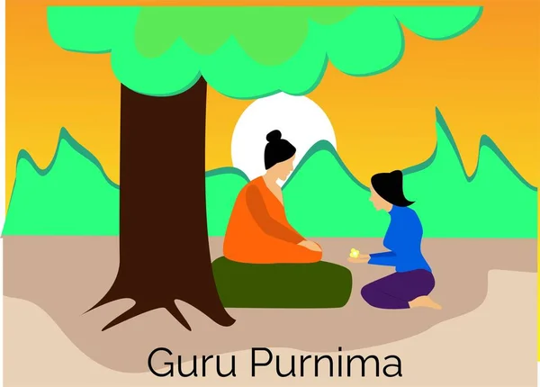 Guru Purnima荣誉纪念日 创意向量图解 — 图库照片