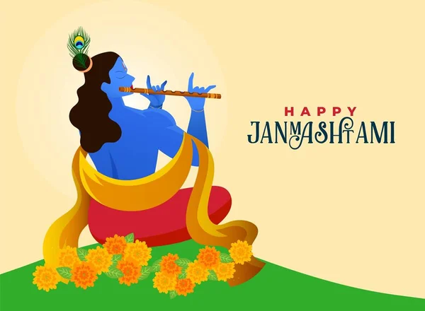 Krishna Happy Janmashtami Festivalen India – stockfoto