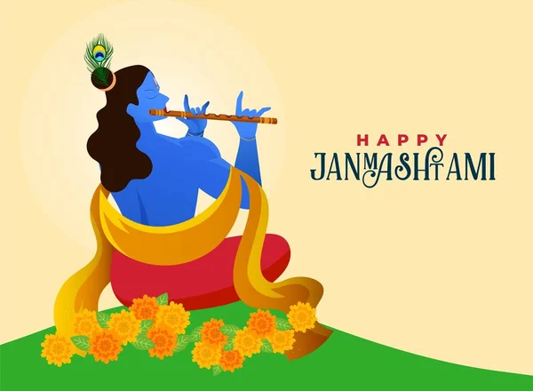 Lord Krishna in Happy Janmashtami festival of India