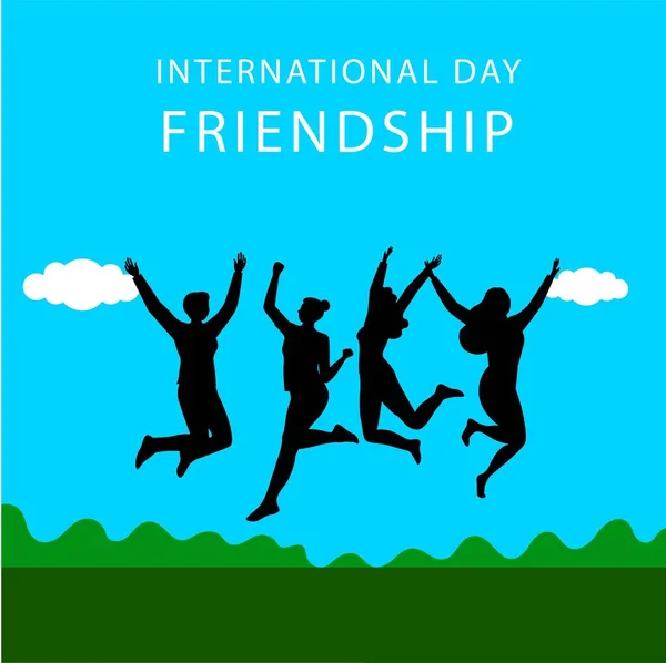 Happy Friendship Day Friends Enjoying Happy Friendship Day — Foto de Stock