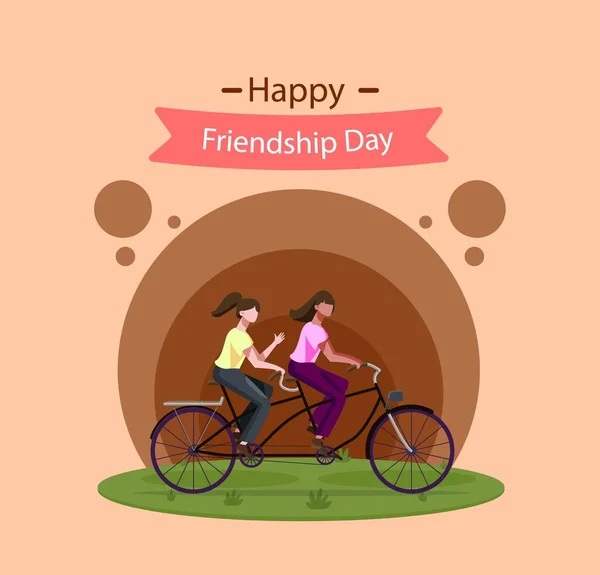 Happy Friendship Day Greeting Card Friends Hugging Smiling — Stockfoto