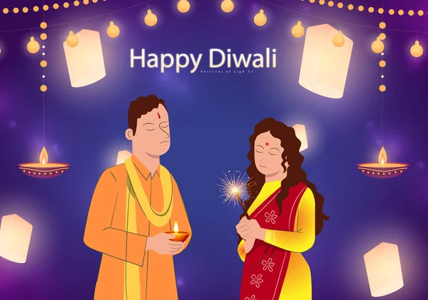 Happy Diwali Festival Kaart — Stockfoto