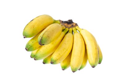 Beyaz arka planda olgun muzlar. Meyve kavramı.