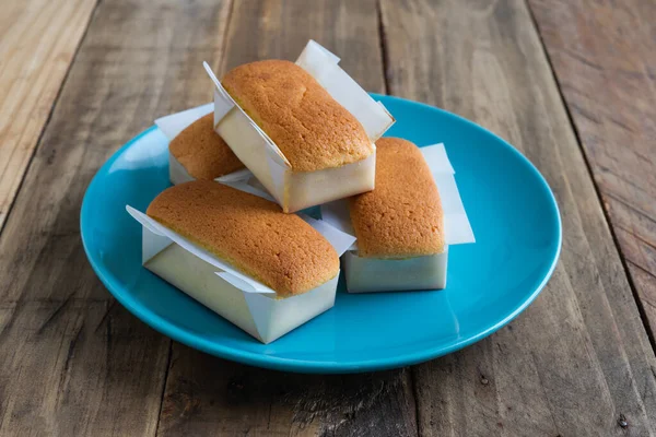 Mantecadas Hechas Mano Típico Postre Español Pasteles Con Plato Azul — Foto de Stock