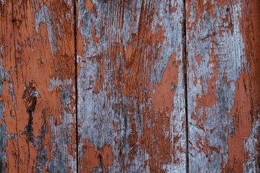 Çok yıpranmış kahverengi boyalı ahşap tahtaların dokusu. Kırık boyalı ahşap zemin.