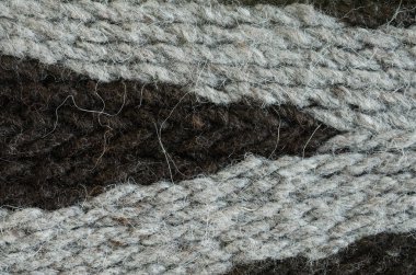 Texture of Arhuaca backpack weaving of the indigenous people of the Sierra Nevada de Santa Marta in Colombia.