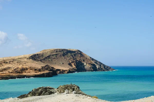 Paysage Côte Colombienne Des Caraïbes Dans Désert Guajira Avec Mer — Photo